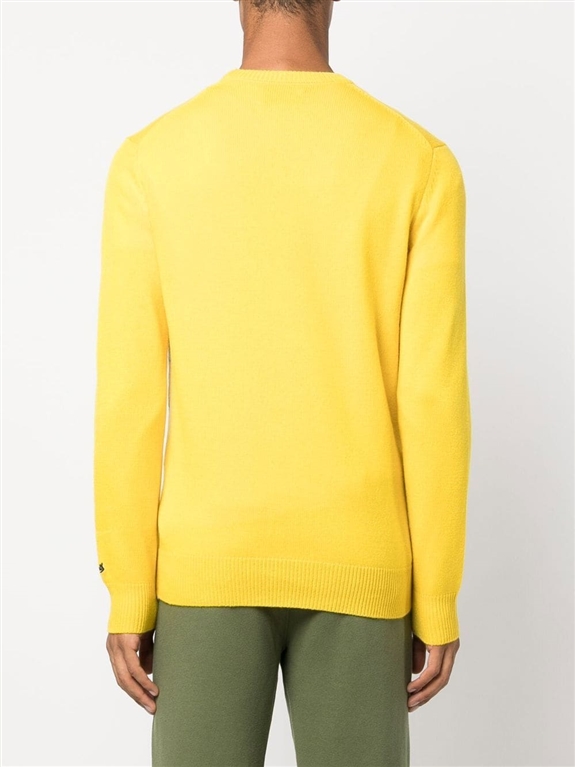 Saint Barth MC2 Maglione Heron Light Con Ricamo YUPPIES – Misto Cashmere 10%, Lana 40%, Viscosa 25%, Poliammide 25% – Nero, Girocollo, Vestibilità Regolare